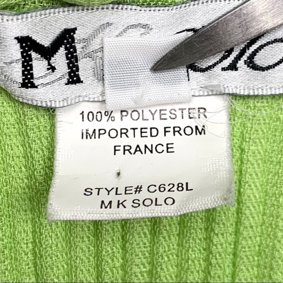 Vintage 90s lime green ruffle blouse top - Picture 9 of 10